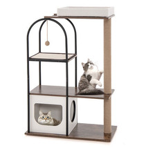 47 Inch Tall Cat Tree Tower Top Perch Cat Bed with Metal Frame-White - Color: Wh - £253.38 GBP