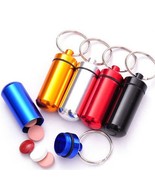 Waterproof Aluminum Medicine Pill Container Case Key Chain Holder Ring P... - £3.42 GBP