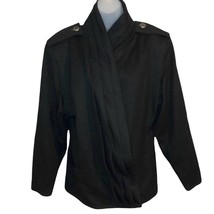 Women&#39;s VTG 80&#39;s Gianni Versace black wool shawl collar jacket coat US s... - $192.54