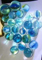 Lot 23 Beautiful Assorted Blues Vintage  Marbles - $147.72 MXN