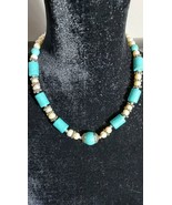 Womens Pearl and Turquoise Handmade Necklace Real Pearls And Turquoise - £31.29 GBP