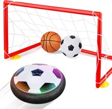 Kids Toys Hover Soccer Ball Set with 2 Goals, Air Power Soccer LED Indoo... - £20.43 GBP