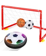 Kids Toys Hover Soccer Ball Set with 2 Goals, Air Power Soccer LED Indoo... - £20.43 GBP