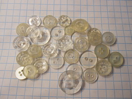 Vintage lot of Sewing Buttons - Large Mix of Translucent Rounds #3 - £15.92 GBP