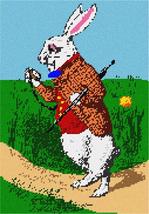 Pepita needlepoint canvas: Alice in Wonderland Rabbit, 7&quot; x 10&quot; - $50.00+