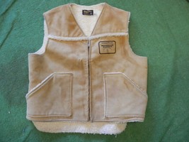 vintage goodyear wrangler tires lined vest cowboy retro size XL hunting ... - £64.09 GBP