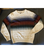 Vintage Kennington Sweater Mens S Forest Green Brown Blue Stripes cable ... - £21.90 GBP