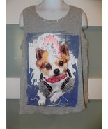 Justice Gray Rock Star Dog Tank Top Size 10 Girl&#39;s - $174.86 MXN