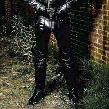 MENS LEATHER LEDER JEANS BREECHES TROUSERS PANTS TROUSERS 62 FN BLUF CLU... - €83,26 EUR