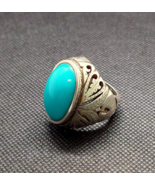 natural blue turquoise ring, handmade jewelry ring, handcrafted jewelry ... - $467.00