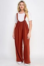 Women&#39;s French Terry Wide Leg Jumpsuit Overalls - $71.28 CAD