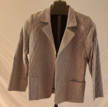 Ellen Tracy Linda Allard Black White Striped Cotton Blazer Jacket Size 6 - £19.48 GBP
