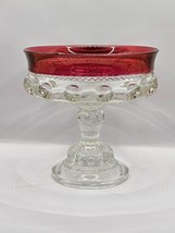 Tiffin Franciscan Kings Crown Ruby Flashed At Top Compote - Bottom Only - $355.23 MXN