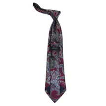 Men's 100% Silk Necktie By Bruno Piattelli Paisley Floral Fancy BP10 Wine Gray image 3