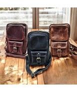 Handmade Full-Grain Leather Sling Bag: Unisex Crossbody Travel Satchel - $3,638.35 MXN