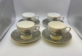 Set of 4 Wedgwood Bone China HUMMING BIRDS Cups &amp; Saucers - $89.99
