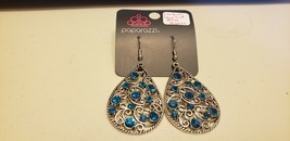 Paparazzi Earrings (New) Certainly Courtier Blue #0049 - £6.83 GBP