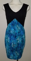 Tart Sleeveless Dress Black Blue Above Knee Size Medium Spring Summer - £11.45 GBP