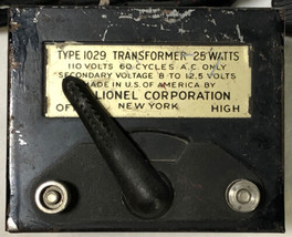 Lionel Type 1029 25 Watt Toy Train Transformer. - $29.58