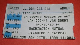 Van Gogh Exhibit Ticket Stub Vintage1999 L.A. County Museum Of Art - £11.71 GBP