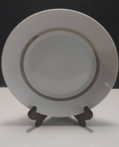 Rosenthal Germany taupe band dinner plate white gold trim 10 inch - £8.93 GBP