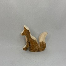 Fox Sm Profile Wood Bark Handcrafted Figurine Made in Poland Handmade - $17.77