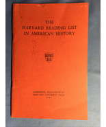1949 THE HARVARD READING LIST IN AMERICAN HISTORY - $68.08 CAD