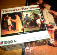 Jigsaw Puzzle 1000 Pieces Norman Rockwell Art Puzzle With 2 Paintings Complete - $13.85