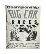 Vintage 1962 Ascot Park Program Championship Big Car Races Auto Racing M... - $95.89 CAD