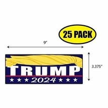 25 Pack 3.375&quot;x9&quot; Trump Hair 2024 Sticker Decal Humor Funny Gift Trump BS0148 - £18.26 GBP