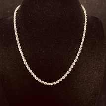 Monet Silver Tone Rope Chain Necklace 16&quot; (3847) - £15.81 GBP