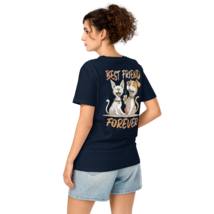 Unisex Organic Mid-Light T-Shirt – Best Friend Back Print French Navy - $931.41 MXN