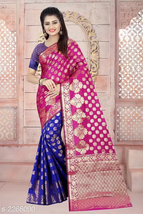 Sarees Silk Banarasi Saree ( saree length of 5.2m and a blouse length of 0.8m ) - £36.13 GBP