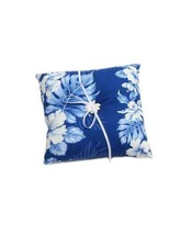 Ring Bearer Pillow Royal Blue Multicolor Hawaiian Haku Laape Floral Wedding - £39.95 GBP