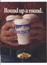 80&#39;s Busch Beer Print Ad Vintage 8.5&quot; x 11&quot; - £15.11 GBP