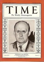 Time Magazine 1934, Sept 17,  Secretary of the Treasury - £20.76 GBP