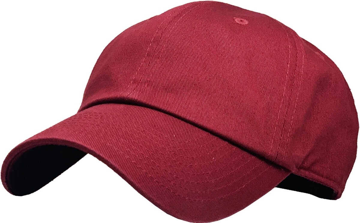Burgundy Solid Plain Washed Dad Hat Cotton Polo Style Baseball Ball Cap New - $19.99