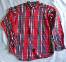 Polo Ralph Lauren Men&#39;s Shirt Vtg Long Sleeve Chore Or Work Plaid Thick Cotton S - £27.50 GBP