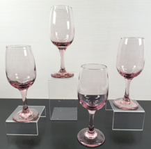 4 Libbey Premier Pink Water Goblets Set Vintage Elegant Stemware Bar Gla... - £26.44 GBP