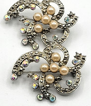 2 Aurora Bora Fantasy Brooch Pin Silver-Tone Metal Fashion Jewelry 1.5" - £20.02 GBP