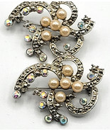 2 Aurora Bora Fantasy Brooch Pin Silver-Tone Metal Fashion Jewelry 1.5&quot; - £19.97 GBP