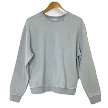 Topshop Womens size Small French Terry Crewneck Pullover Sweatshirt Top Lt Green - £17.92 GBP
