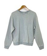 Topshop Womens size Small French Terry Crewneck Pullover Sweatshirt Top Lt Green - $22.49