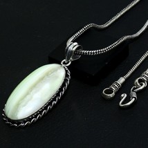 Solid 925 Silver Natural Green Opal Gemstone Handmade Pendant Jewelry - £4.25 GBP