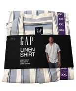 Gap Mens Size XX-Large Linen Dress Shirt Short Sleeve Button-Up Blue Rel... - $369.90 MXN