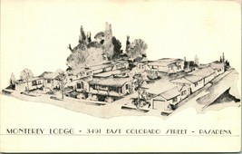 Vtg Postcard Pasadena California CA - Monterey Lodge 1391 East Colorado St. UNP - £5.30 GBP