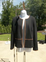 NWT TALBOTS BLACK JACKET WITH BROWN TRIM FABRIC ITALY $279 - £67.59 GBP