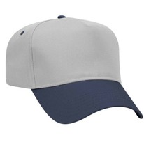 New Gray Navy Blue Otto Cap Hat 5 Panel Mid Profile Snapback Vintage A Frame - £7.41 GBP