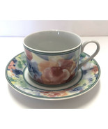 Mikasa Fine China Garden Flair Cup &amp; Saucer Set M5003 Multicolor Floral ... - £11.86 GBP