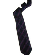 ETRO Mens Navy Blue Tie W Red &amp; Royal Blue &amp; Brown Woven Plaid Silk Ital... - £11.83 GBP